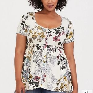 COPY - Torrid Floral Babygirl Top w/Buttons